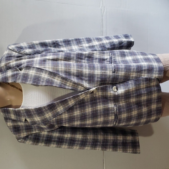 SAG HARBOR PLAID BOYFRIEND BLAZER. - Picture 2 of 10
